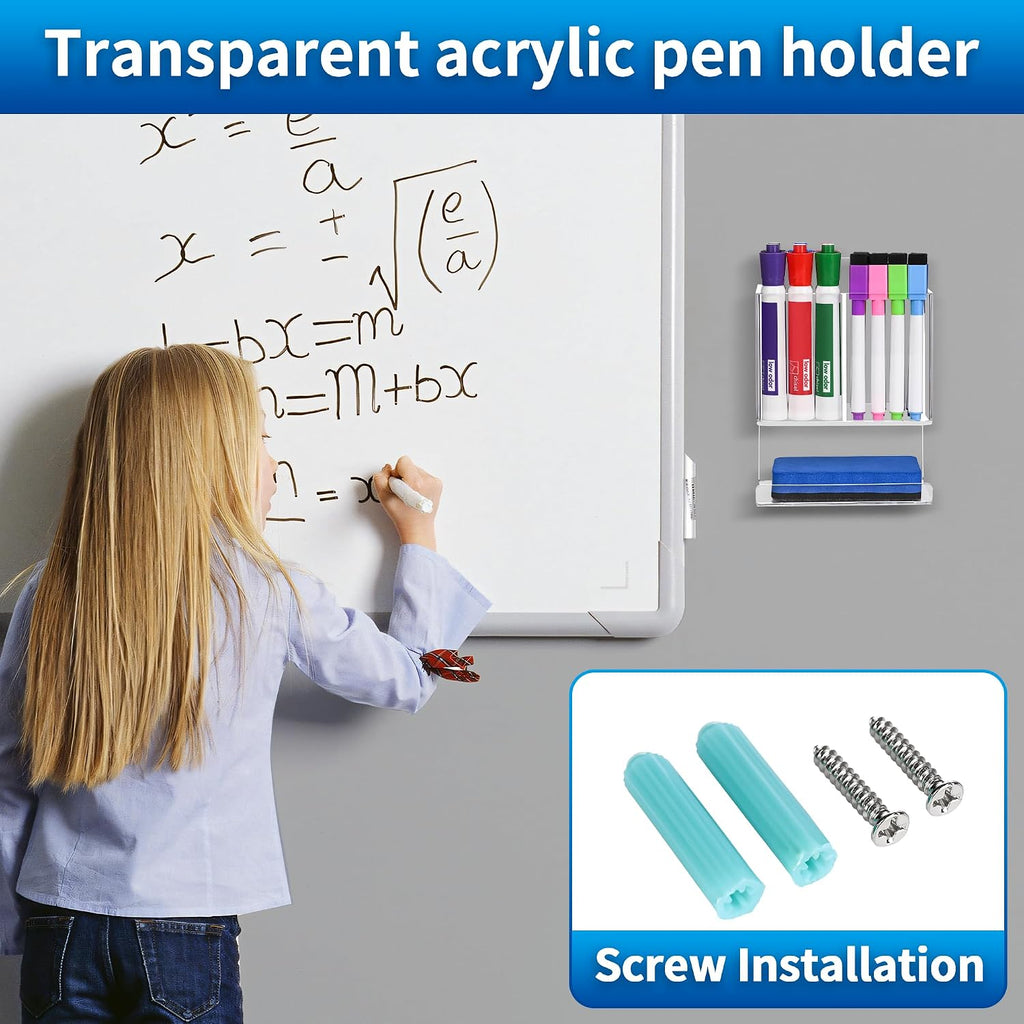 Dry Erase Marker Holder, Wall Mounted Marker Holder for Remotes, Makeup