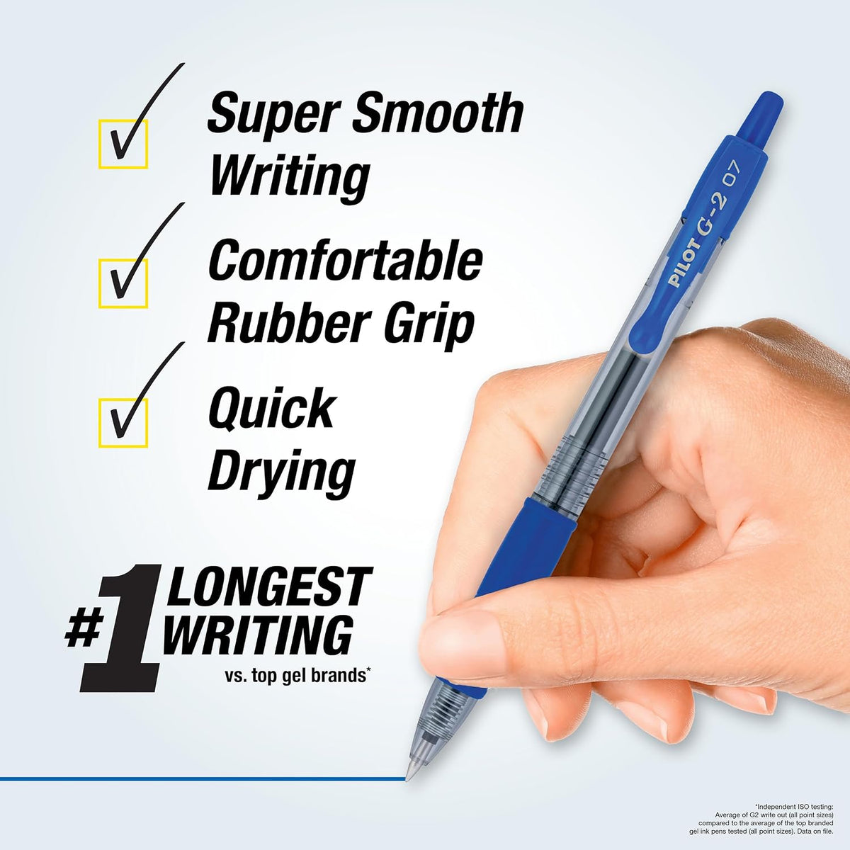 PILOT G2 Premium Gel Pens, Fine Point 0.7mm, Blue Ink, 12-Pack
