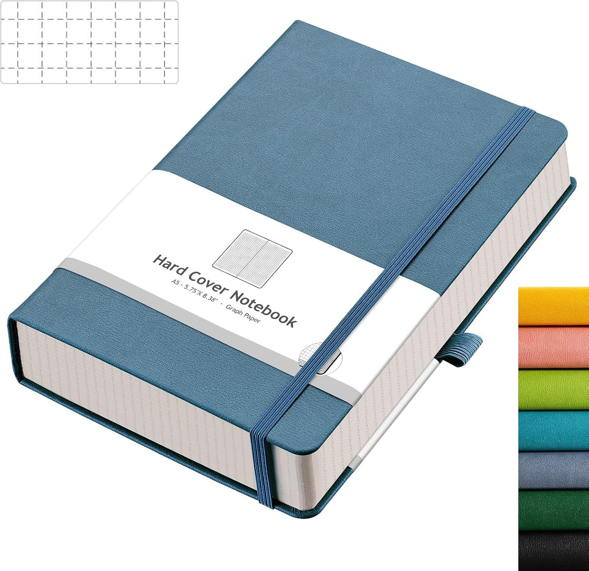 AHGXG Graph Paper Notebook, 320 Pages, A5 (5.75'' × 8.38'')