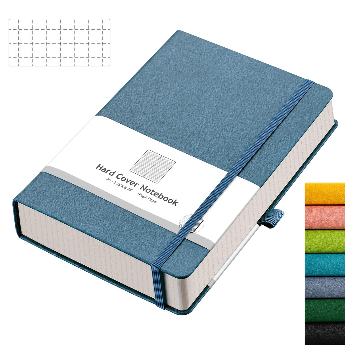 AHGXG Graph Paper Notebook, 320 Pages, A5 (5.75'' × 8.38'')
