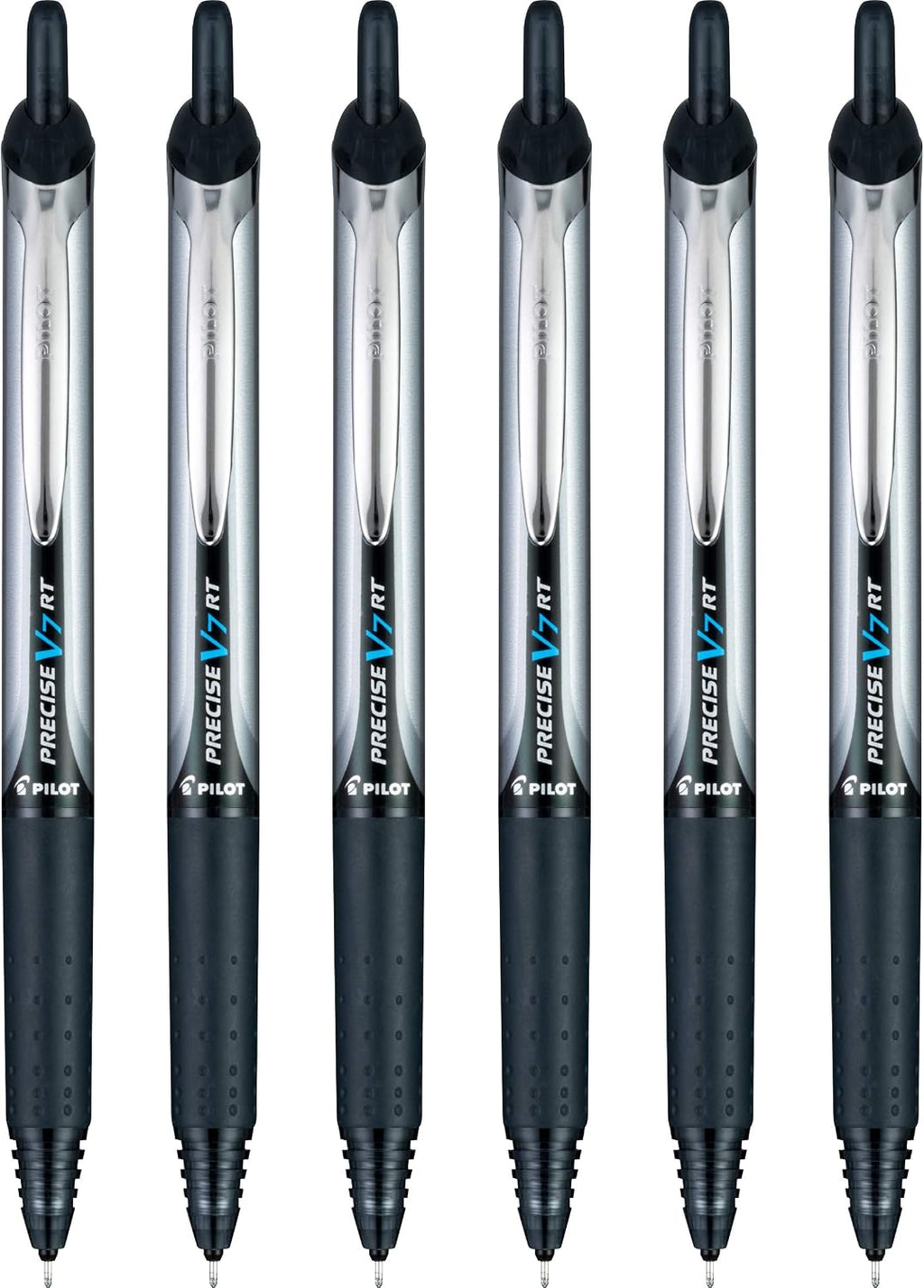 PILOT Precise V7 RT Retractable Rollerball Pens, 0.7mm, Black, 6-Pack