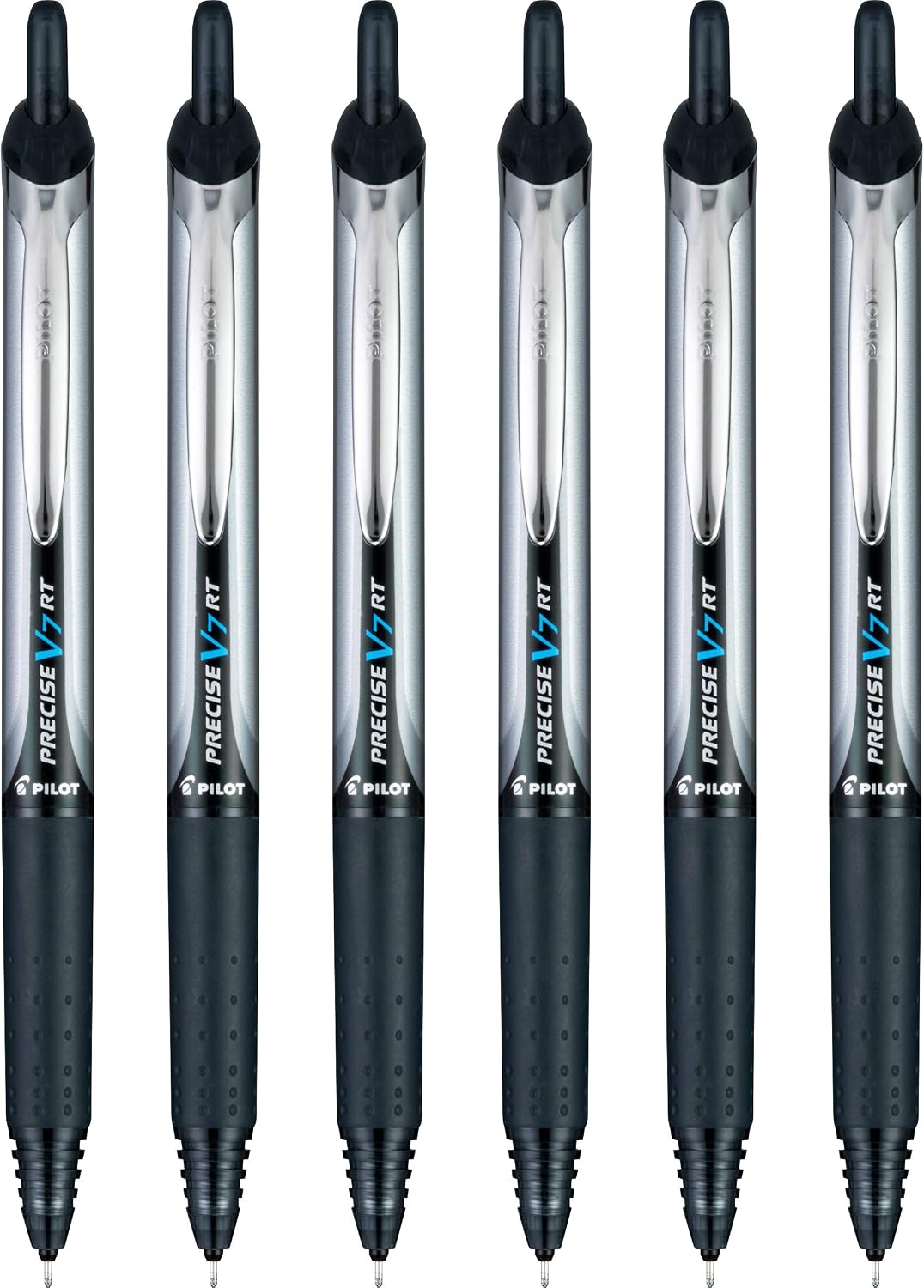 PILOT Precise V7 RT Retractable Rollerball Pens, 0.7mm, Black, 6-Pack