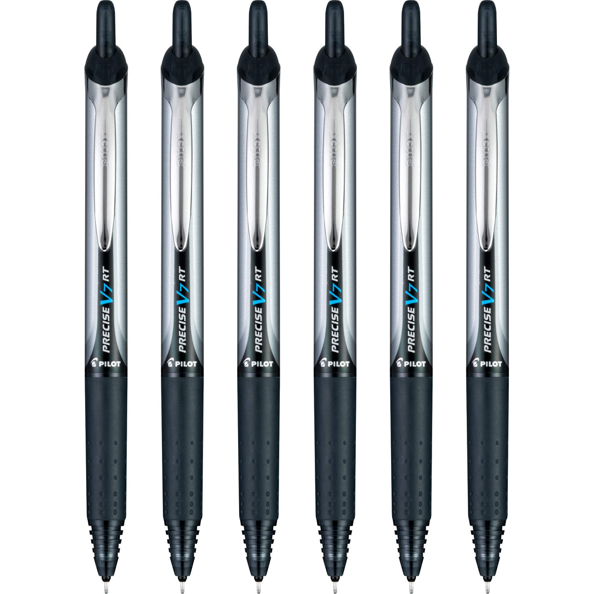 PILOT Precise V7 RT Retractable Rollerball Pens, 0.7mm, Black, 6-Pack