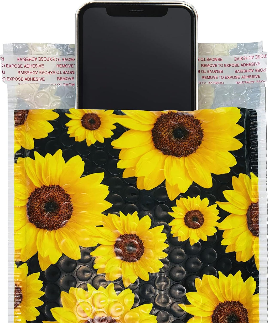 Great Papers! Bubble Mailer, Self-Sealing and Tear Resistant, Sunflowers, 6" x 10"