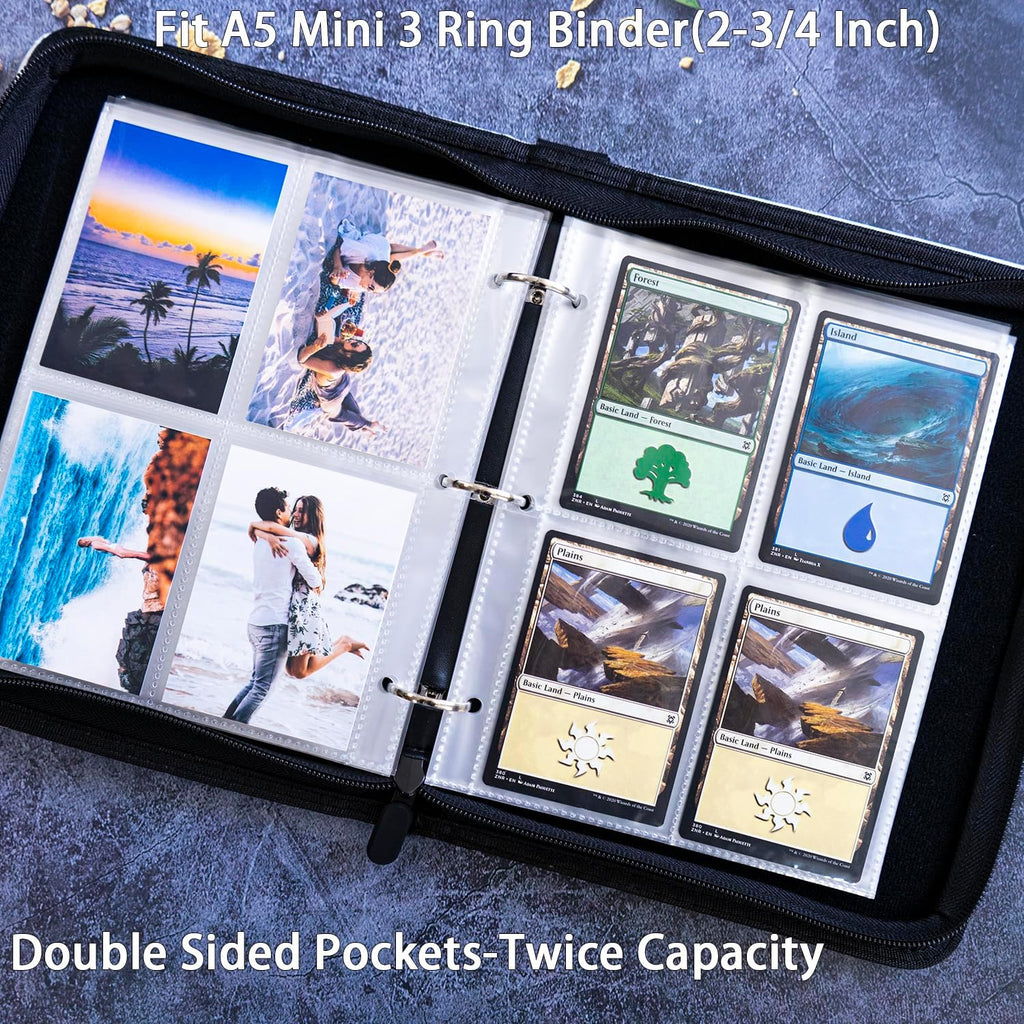 80 Pack 640 Pockets 2.5x3.5 Trading Card Sleeves,A5 Binder 4 Pocket Card Sleeves