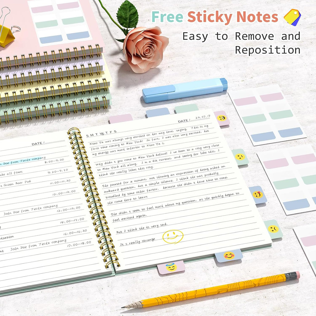 Umriox Small Spiral Notebook, 4 Pack 5.9" x 8.3" College Ruled Notebook