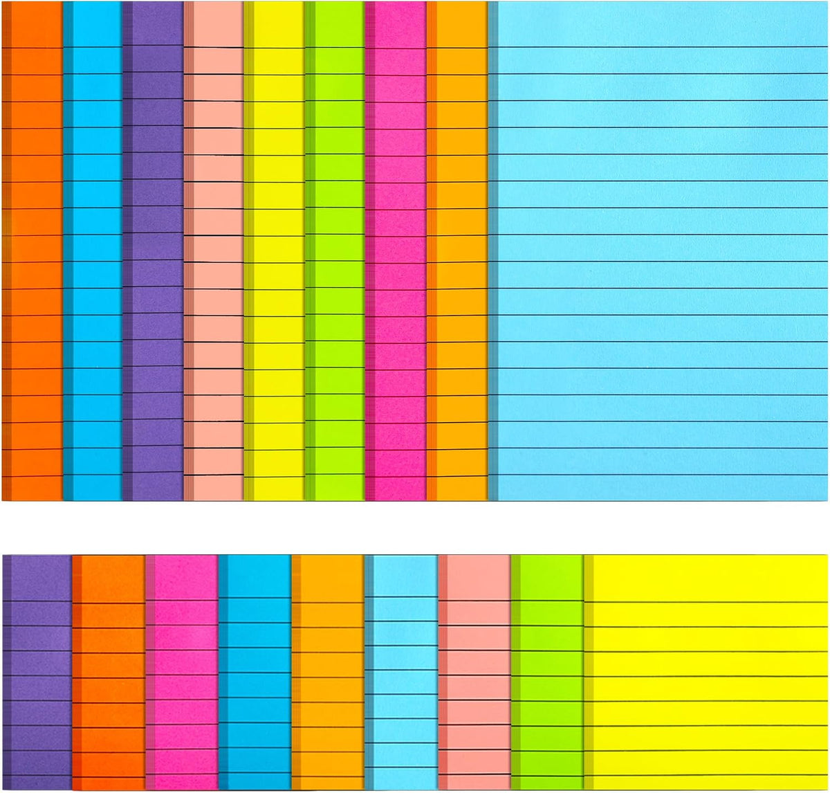 18 Pack Lined Sticky Notes 4x6 & 3x3 Note Pad for Office, School, Meeting