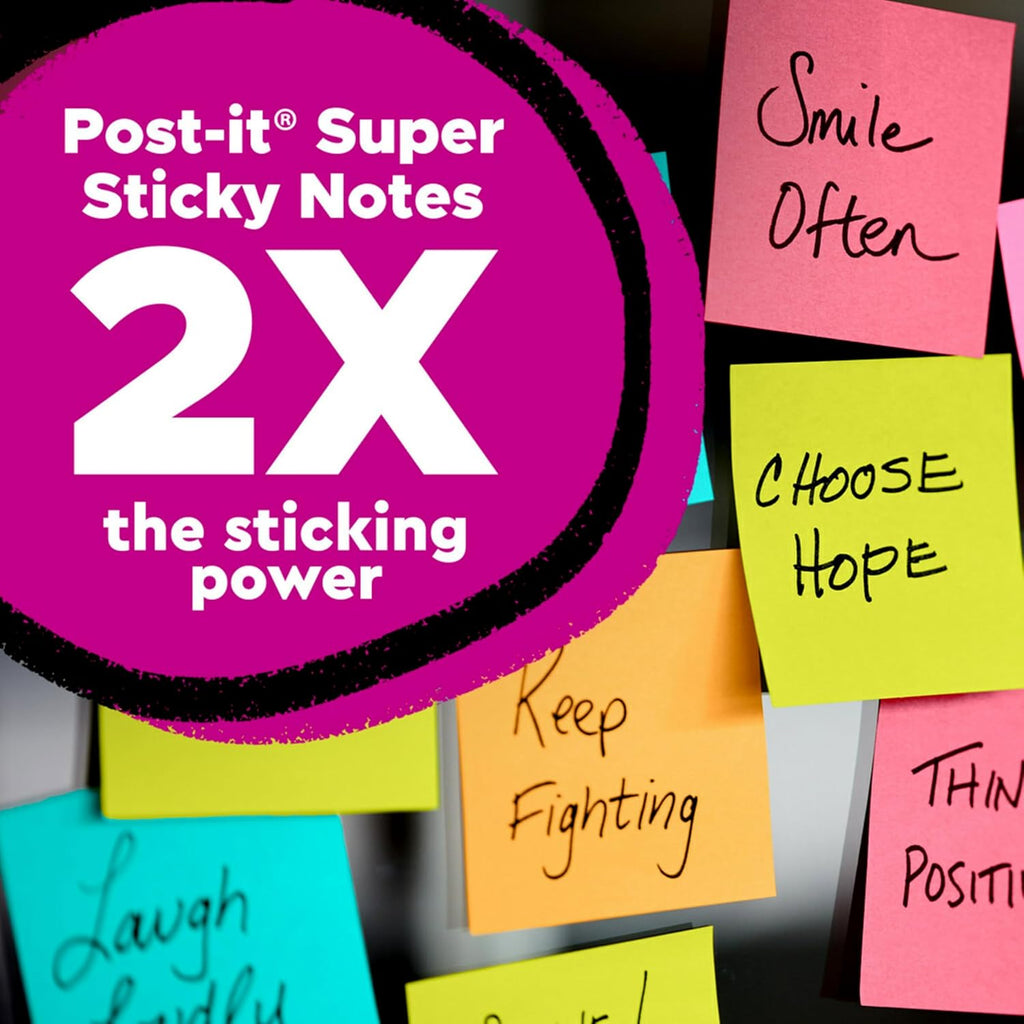 Post-it Super Sticky Notes, 3 x 3 in, Limeade, 5 Pads, 90 Sheets/Pad
