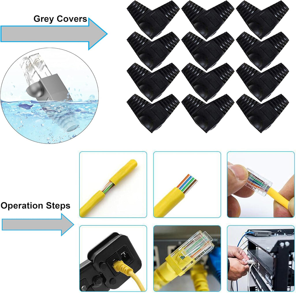 LEATBUY Cat5 Crimping Tool Kit RJ45 Crimper Cat5e/Cat6 Crimp Tool Set(BLUE)