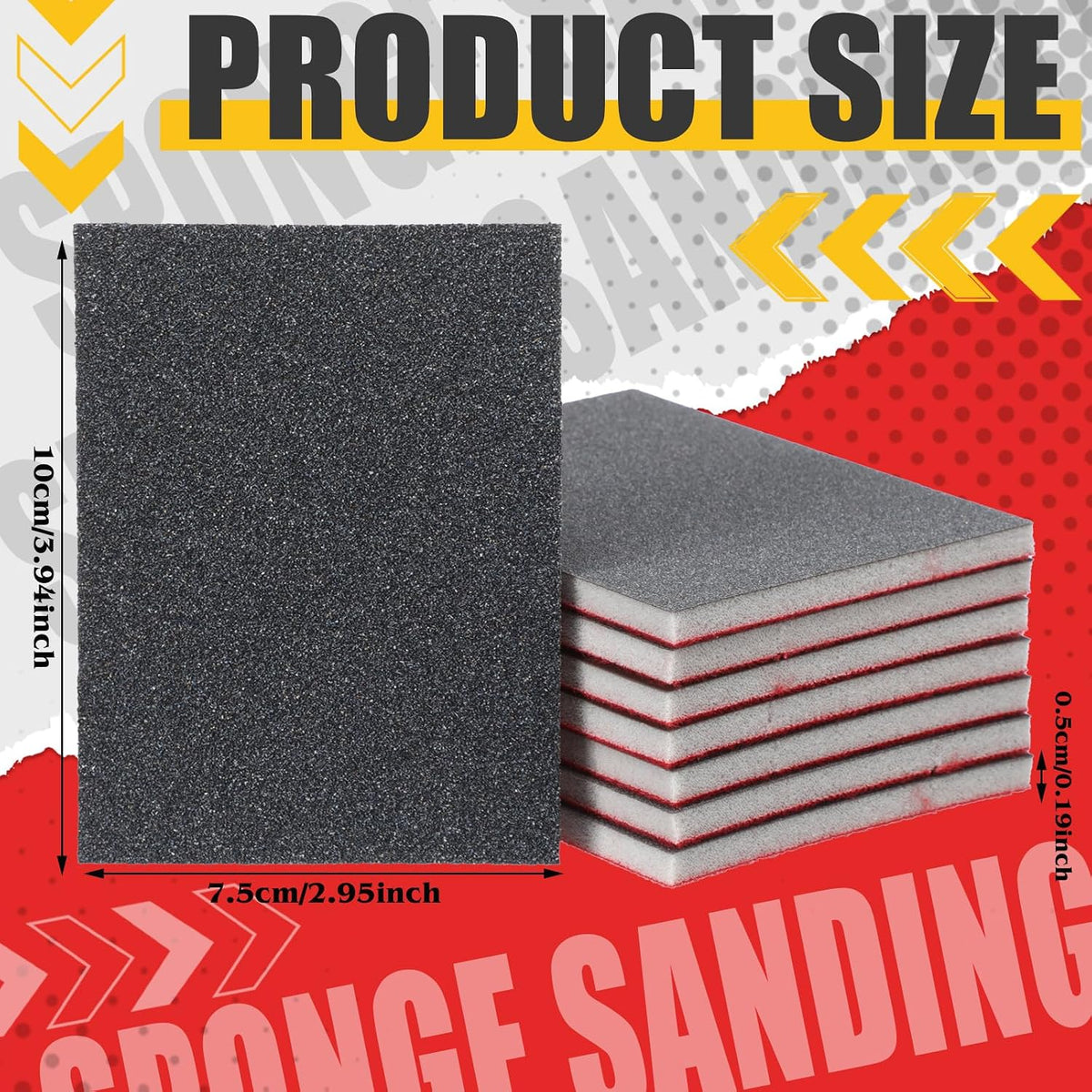 48 Pcs Sanding Sponge 3x4 Inch 120/180/240/320/400/600/800/1000/1200/1500/2000/2500 Grit