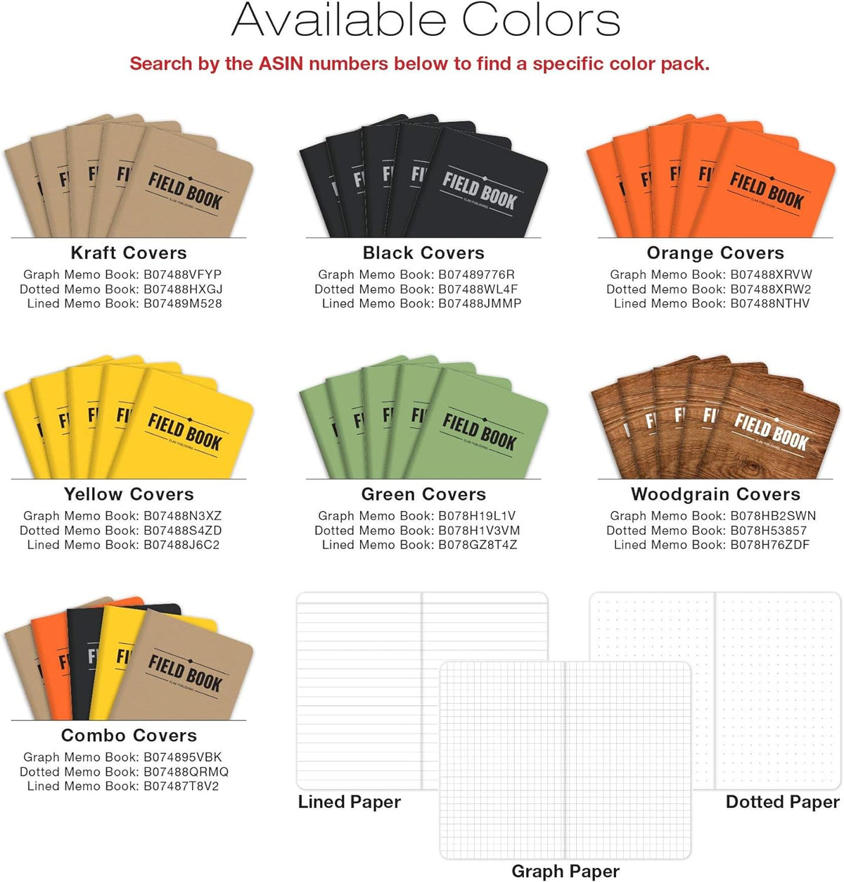 Elan Publishing Company Field Notebook/Pocket Journal - 3.5"x5.5" - Combination of Kraft