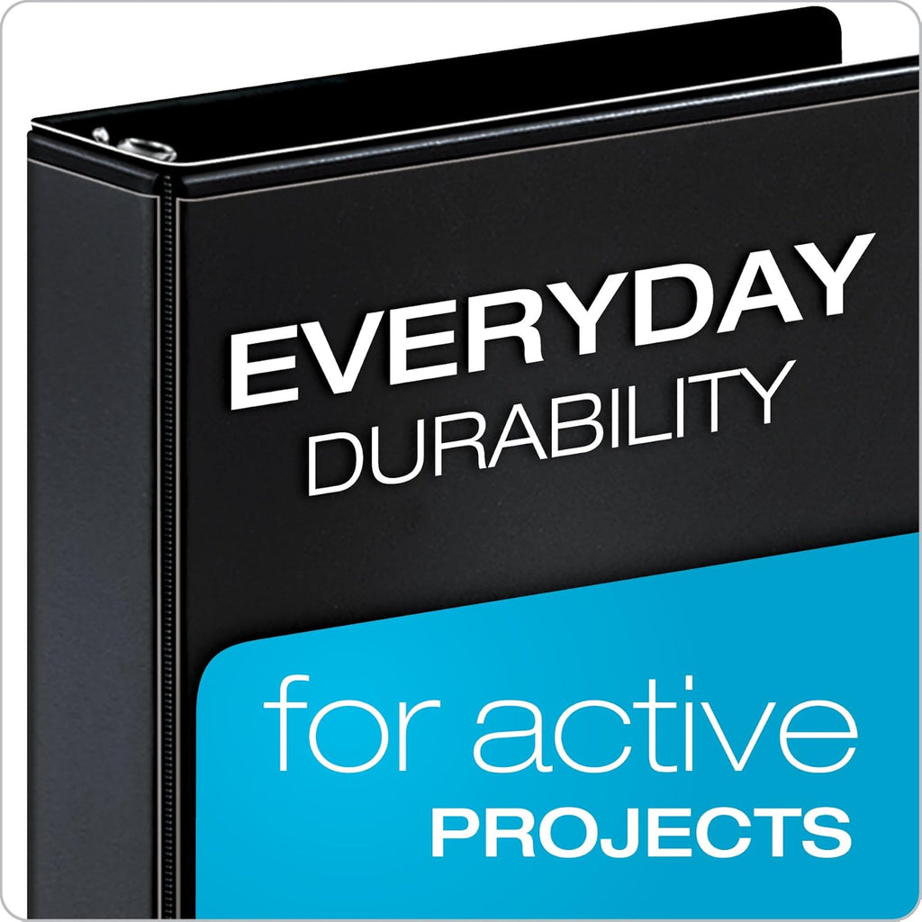 Cardinal Economy 3 Ring Binder, 1 Inch, Presentation View, Black, Holds 225 Sheets