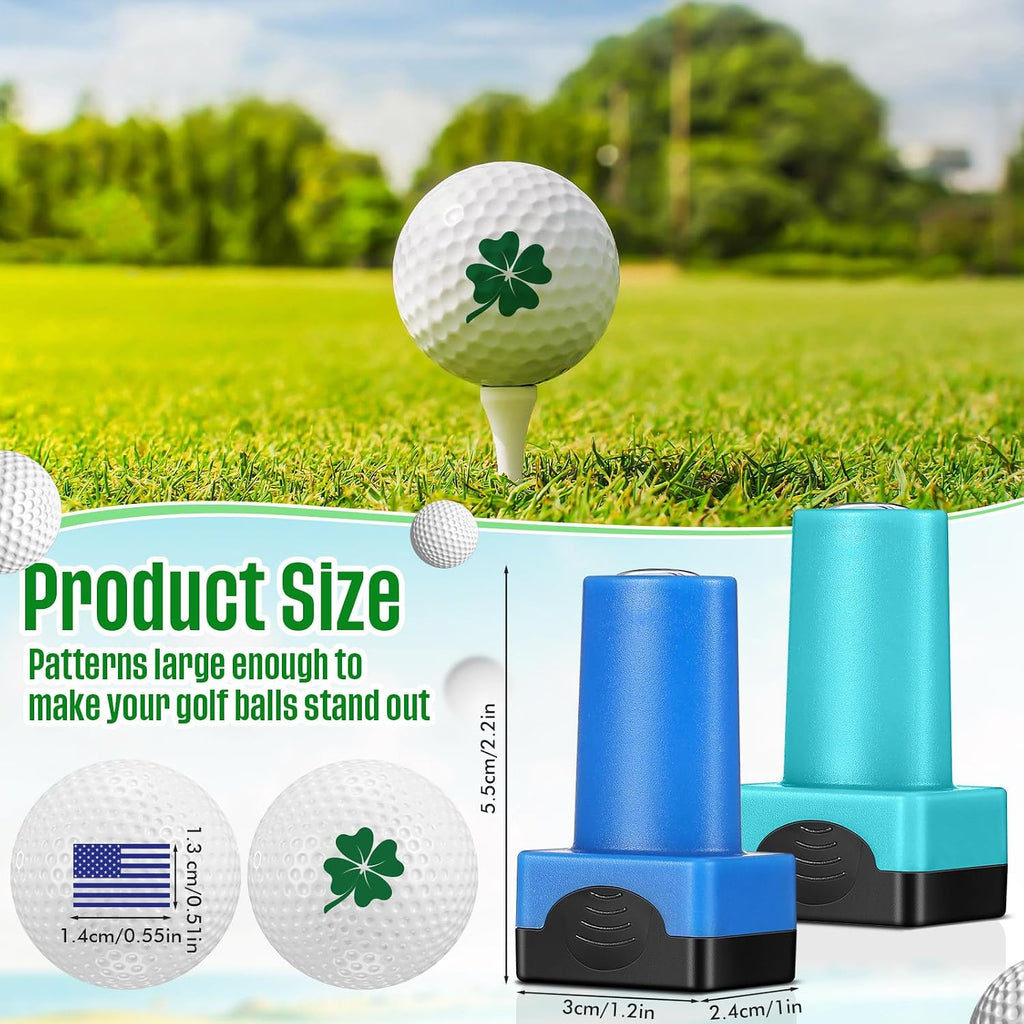 Gersoniel 2 Pack Golf Ball Stamp Self-Inking Golf Ball Stamp Markers Reusable Golf Ball