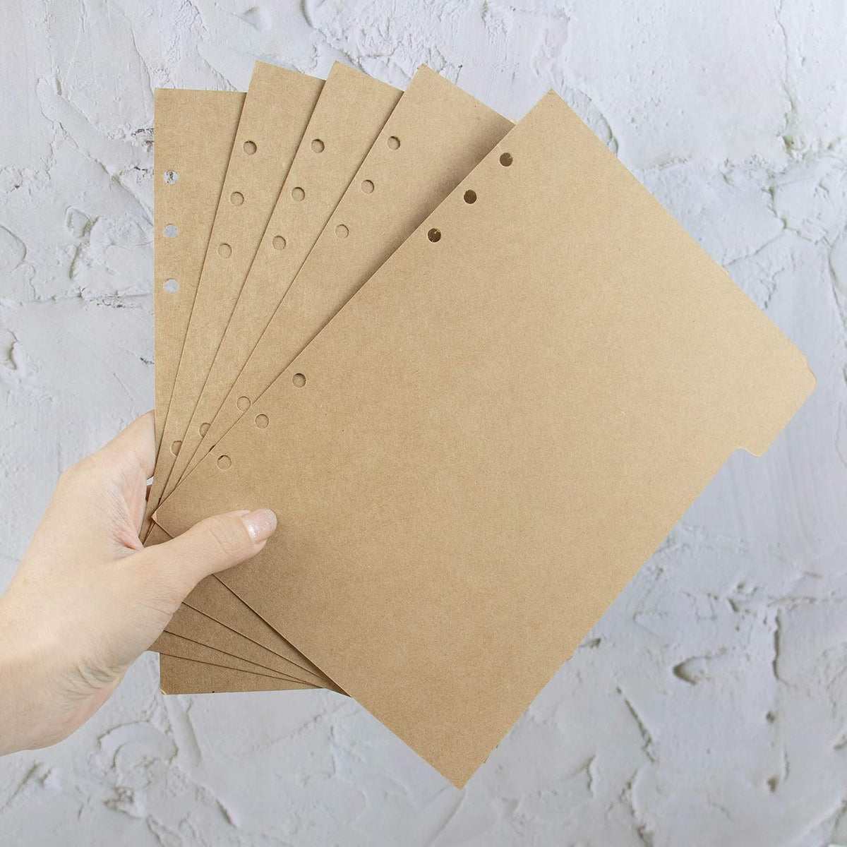 AUEAR, 3 Sets A5 Kraft Paper Divider 6 Holes Ring Index Page Tab Cards for Travel Diary