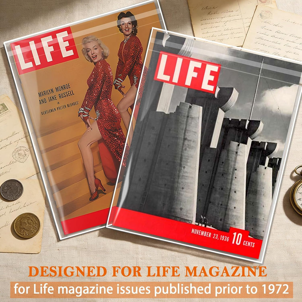 Protector Bag for Life Magazine Bags 100 Pack Crystal Clear, Acid-Free Archival Quality