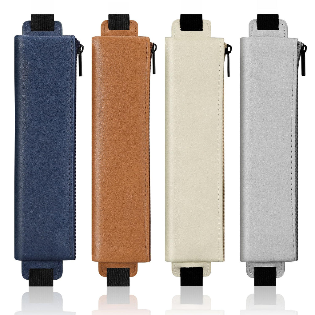MoKo Elastic Pen Holder for Notebook, 4 Pack PU Leather Pencil Pouches