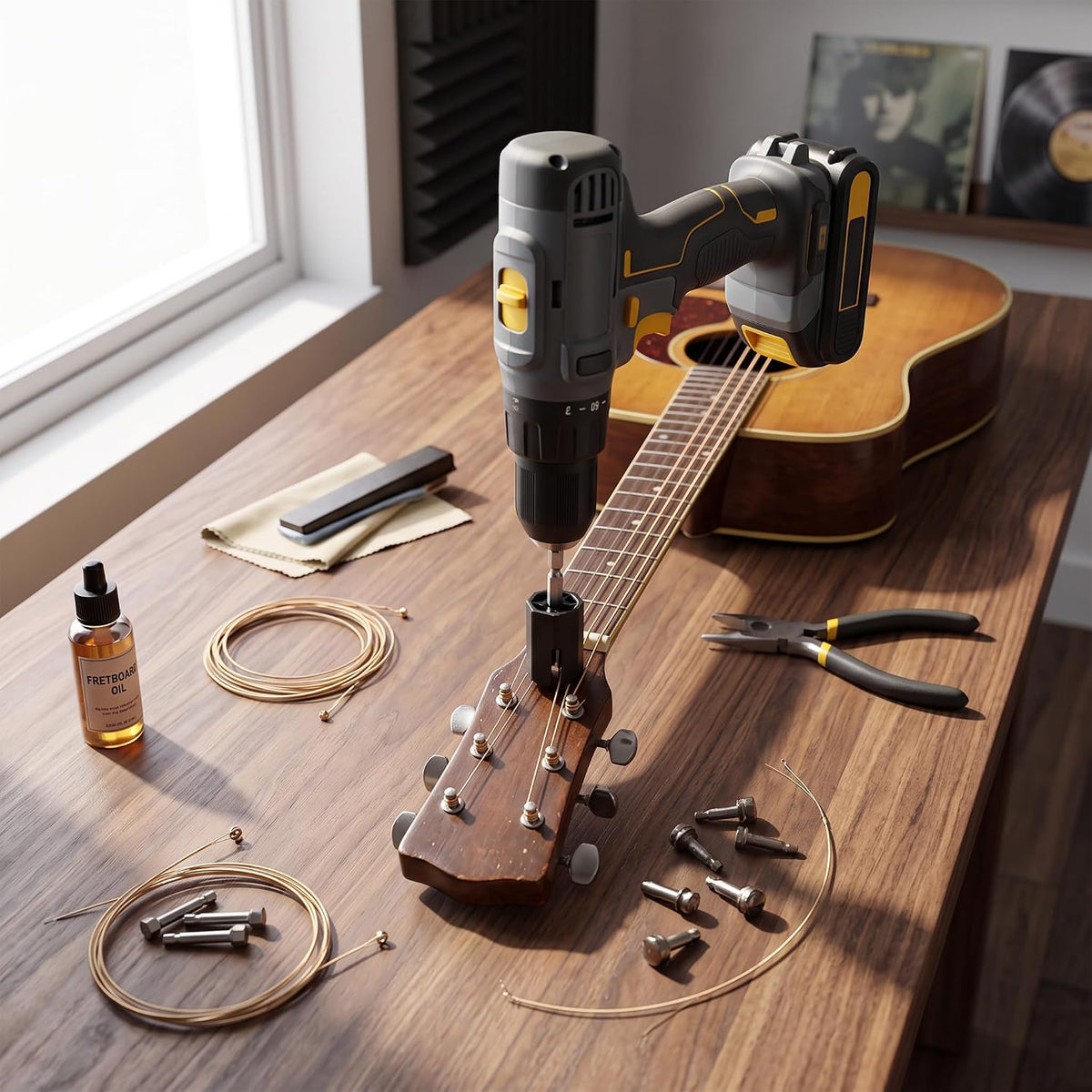 2PCS Guitar Electric Drill Bit String Peg Winder