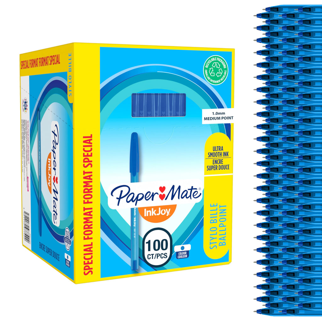 Paper Mate InkJoy 100ST Ballpoint Pens | Medium Point (1.0mm) | Fun Colours | 10 Count