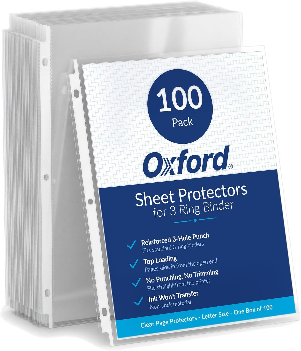 Oxford Sheet Protectors, 100 Pack, Letter Size (8.5 x 11)