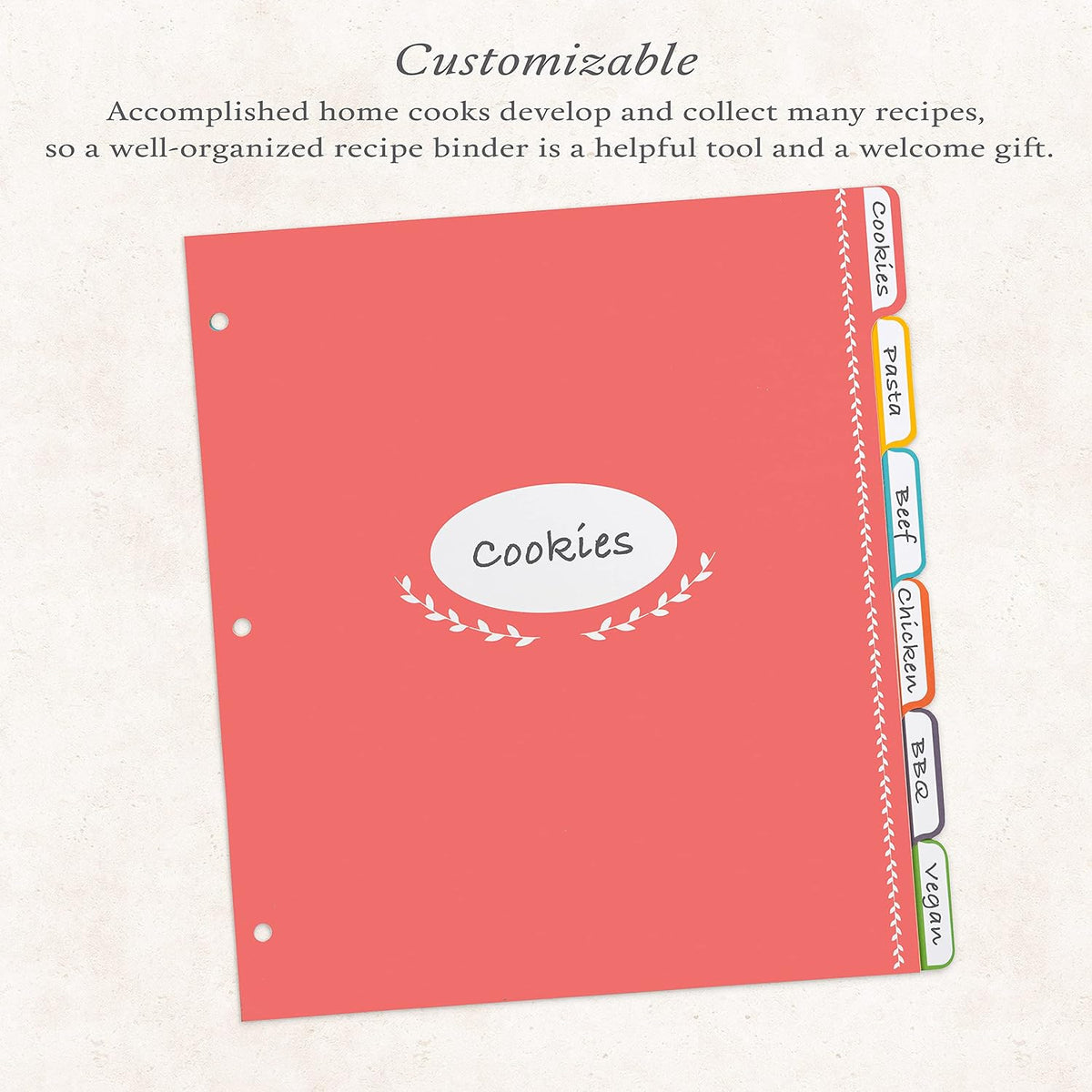 Jot & Mark Blank Recipe Binder Dividers with Tabs - Blank Recipe Book