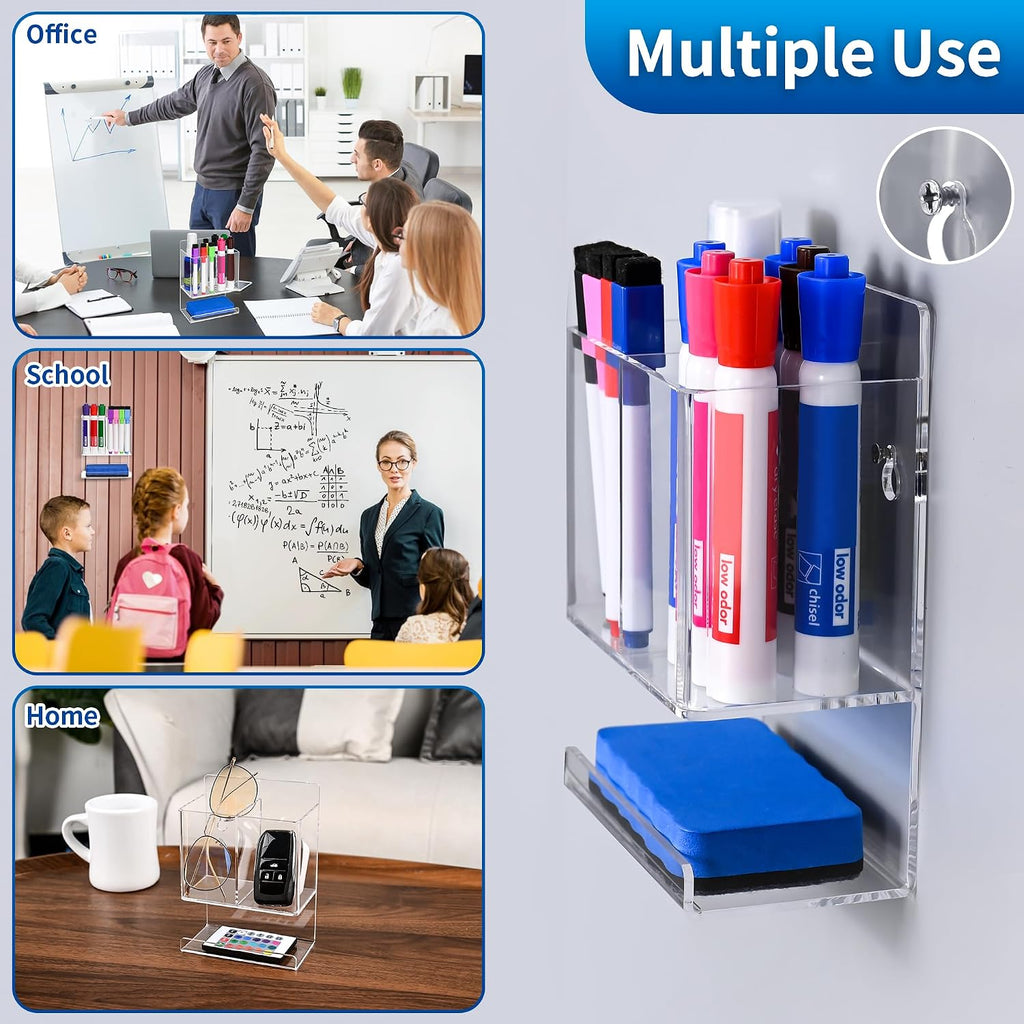 Dry Erase Marker Holder, Wall Mounted Marker Holder for Remotes, Makeup