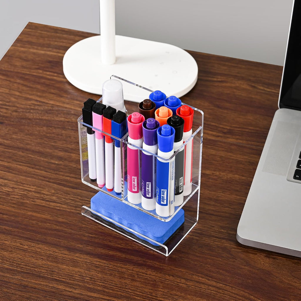 Dry Erase Marker Holder, Wall Mounted Marker Holder for Remotes, Makeup
