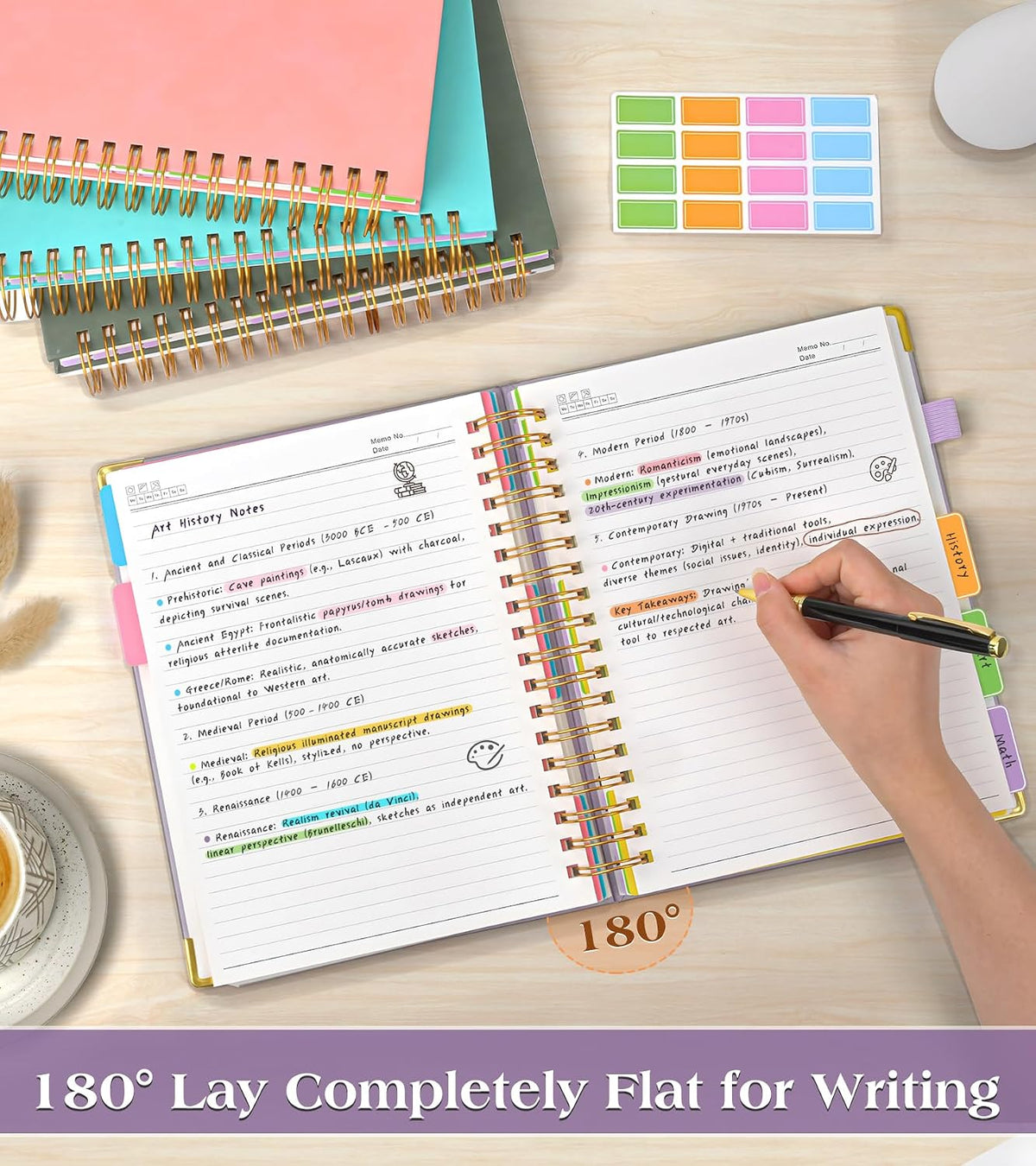 Spiral Notebook Journal with Removable Dividers Tabs
