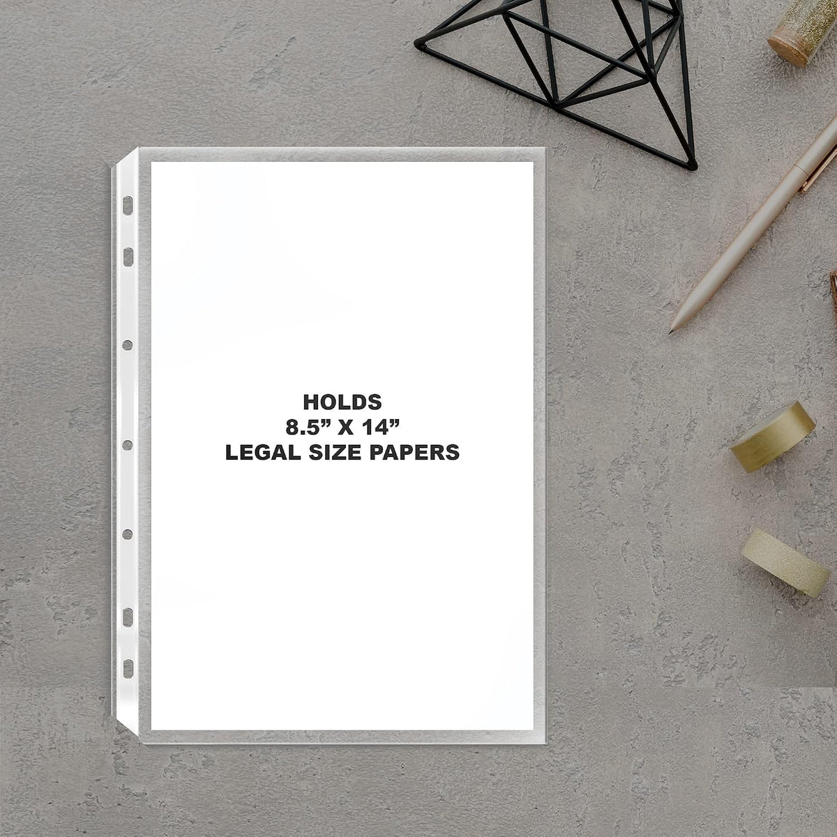 Legal Size Sheet Protectors 8.5x14 for 3 Ring Binder, 25 Pack Heavy Duty
