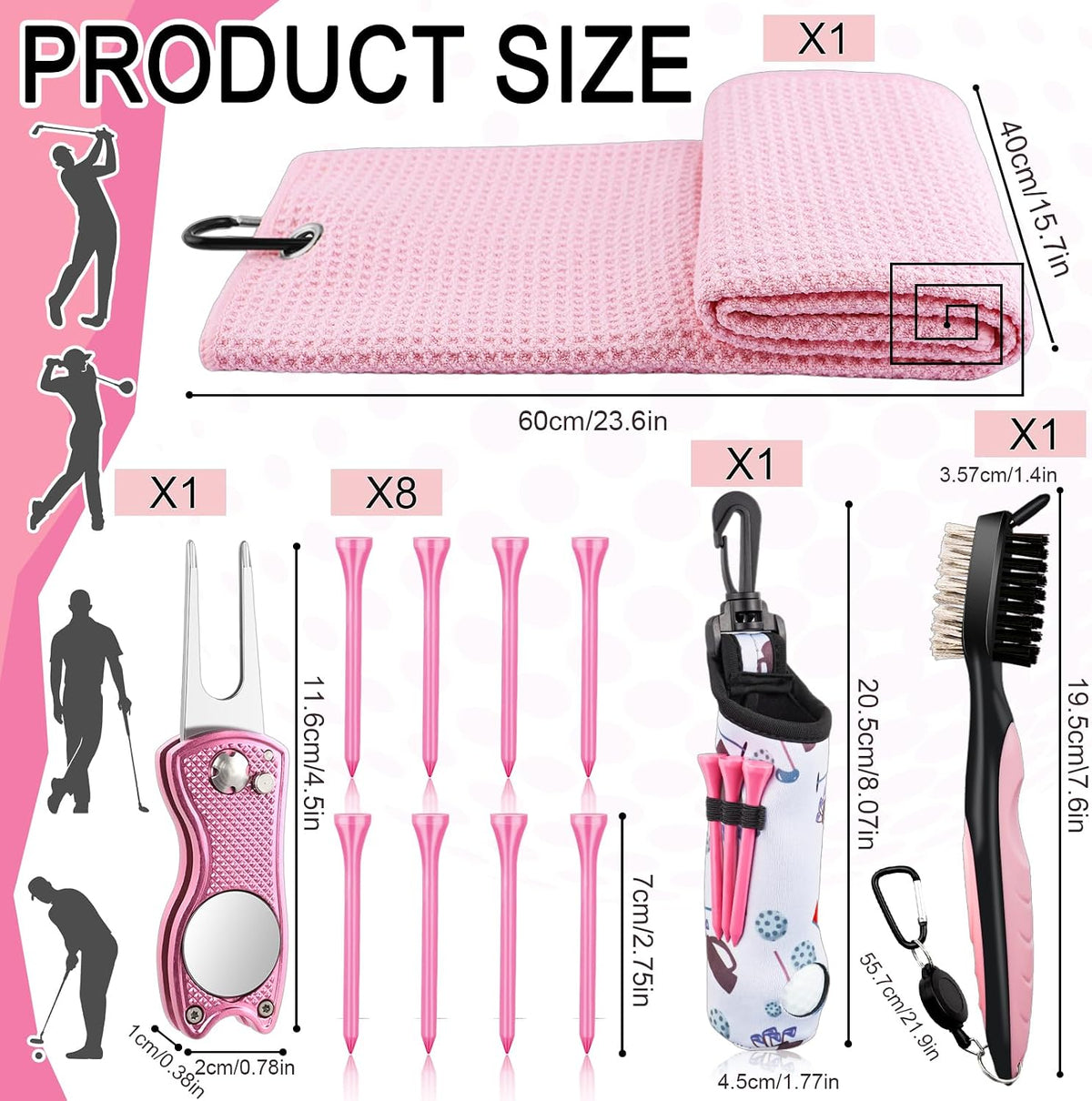 12Pcs Golf Accessories Kit Include Golf Ball Bag Golf Tees Golf Towel Golf Club Cleaner