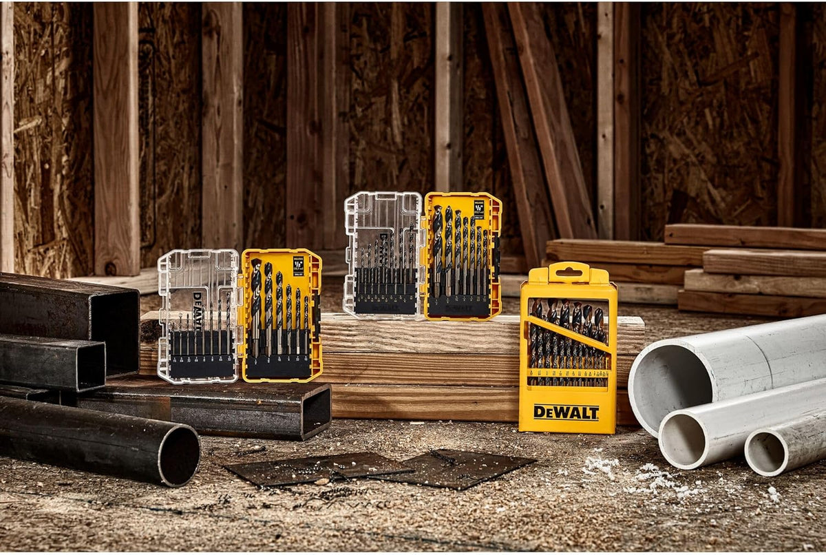 DEWALT Drill Bit Set, 3-Flats Shank,14-Piece, 135 Degree Split Point, for Plastic