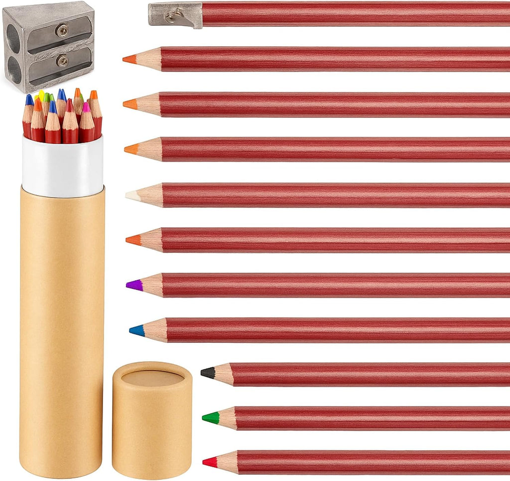 Eersida 12 Pcs Colored Chalk Pencils, Erasable Chalkboard Pencils, Wooden