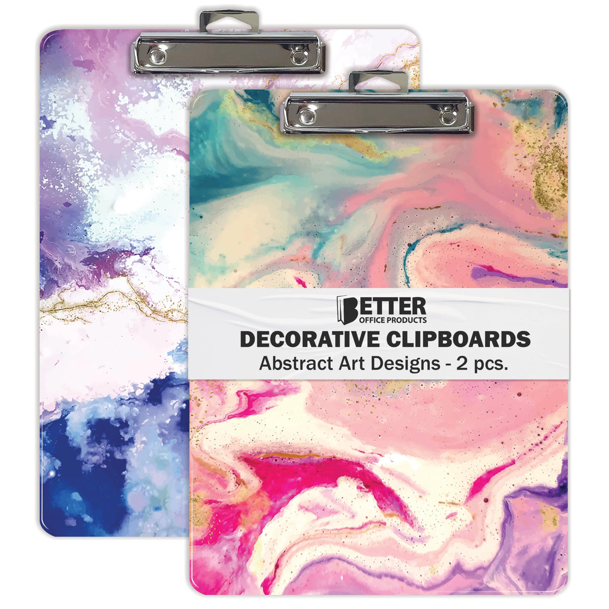 Better Office Products Fashion Clipboard (2 Pack), A4 Letter Size, 12.5" x 9"