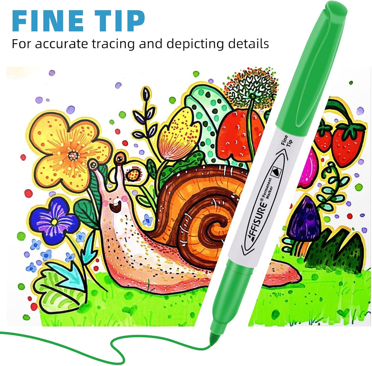 48 Colors Permanent Markers, Assorted Colors Vibrant Markers, Fine Point，Works on Wood