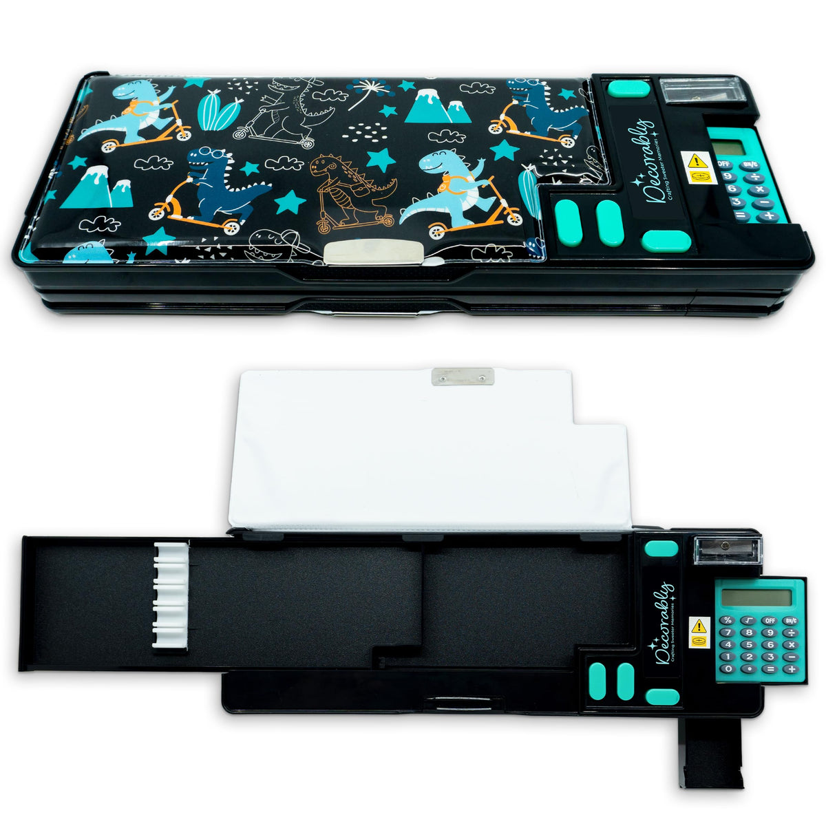 Decorably Dinosaur Pop-Up Pencil Case with Calculator for Boys