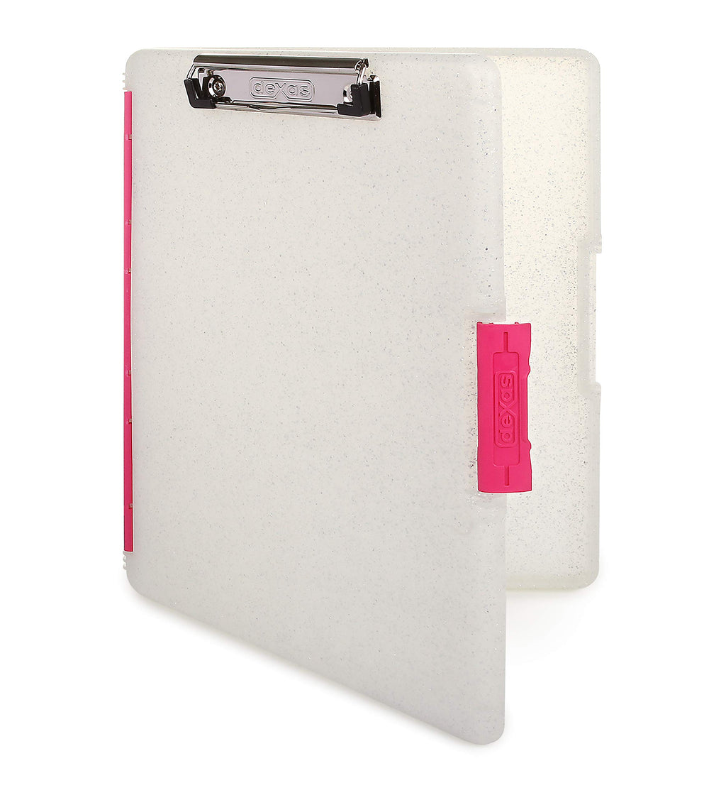 Dexas Slimcase 2 Plastic Clipboard with Storage and Side Opening, Neon Green