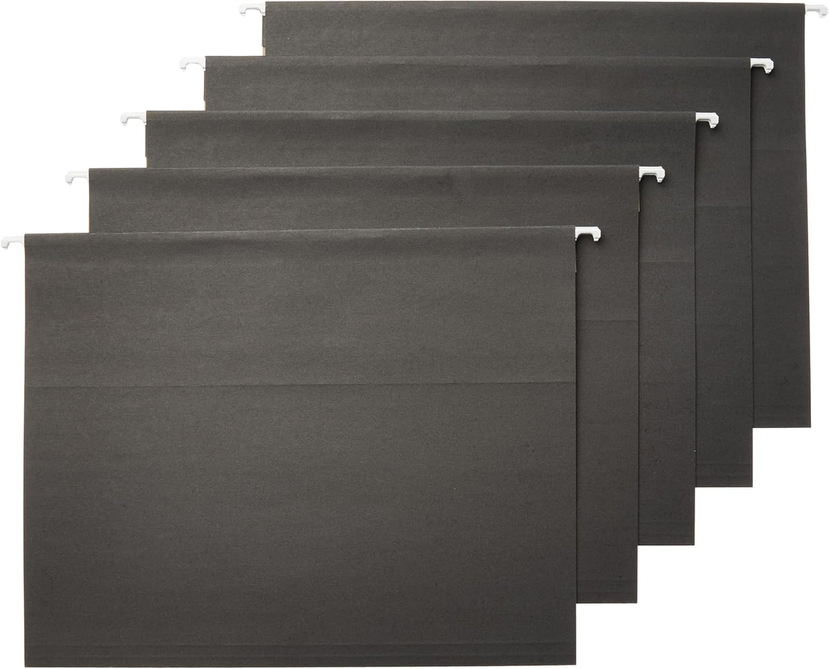 Amazon Basics Hanging File Folders with Adjustable Tabs for Document Organization