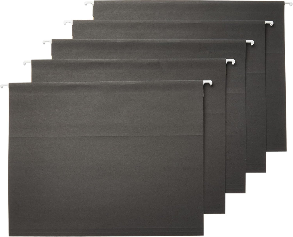 Amazon Basics Hanging File Folders with Adjustable Tabs for Document Organization
