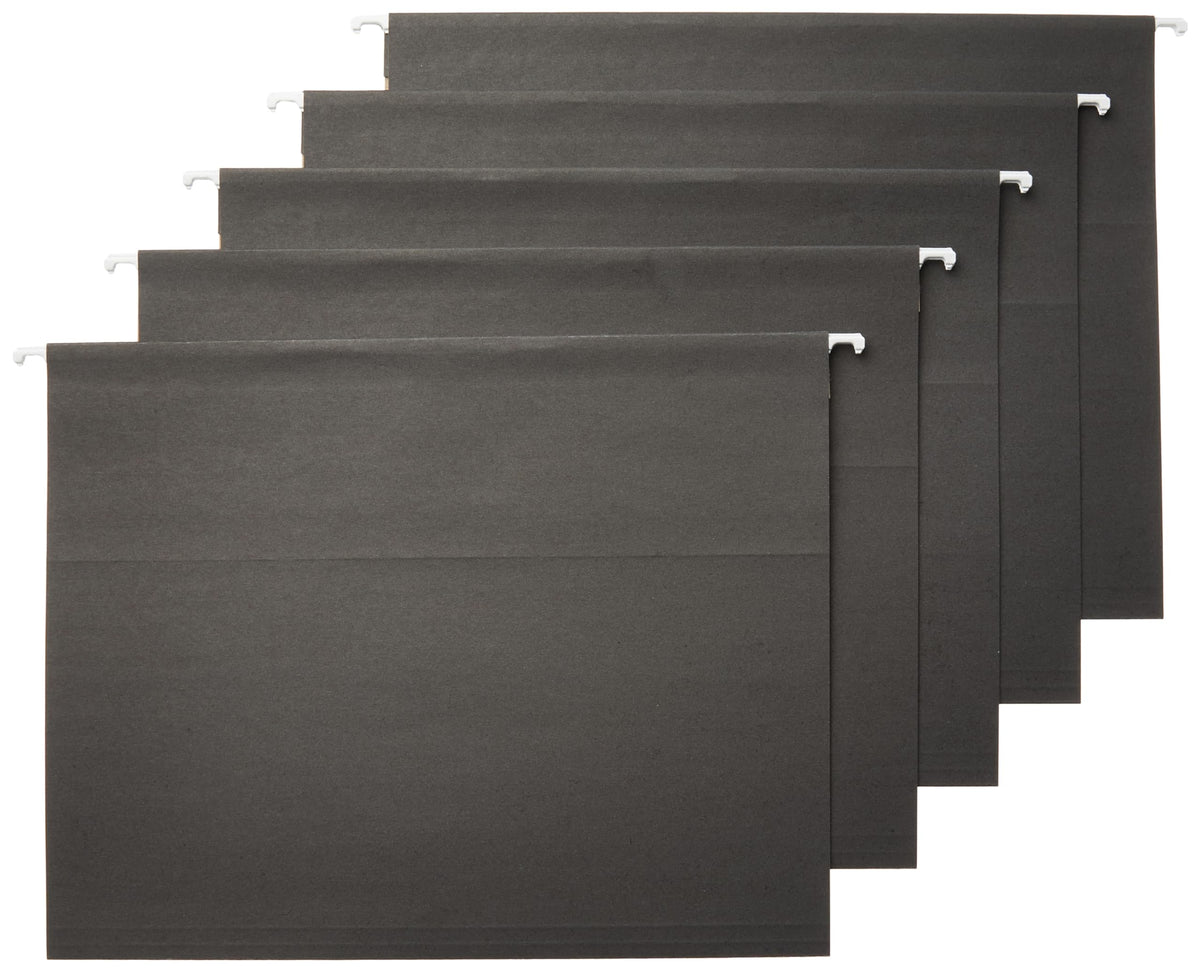 Amazon Basics Hanging File Folders with Adjustable Tabs for Document Organization