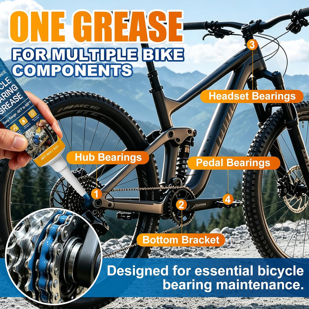High Performance Bicycle Bearing Grease, Waterproof Bike Grease for Hub Bearings