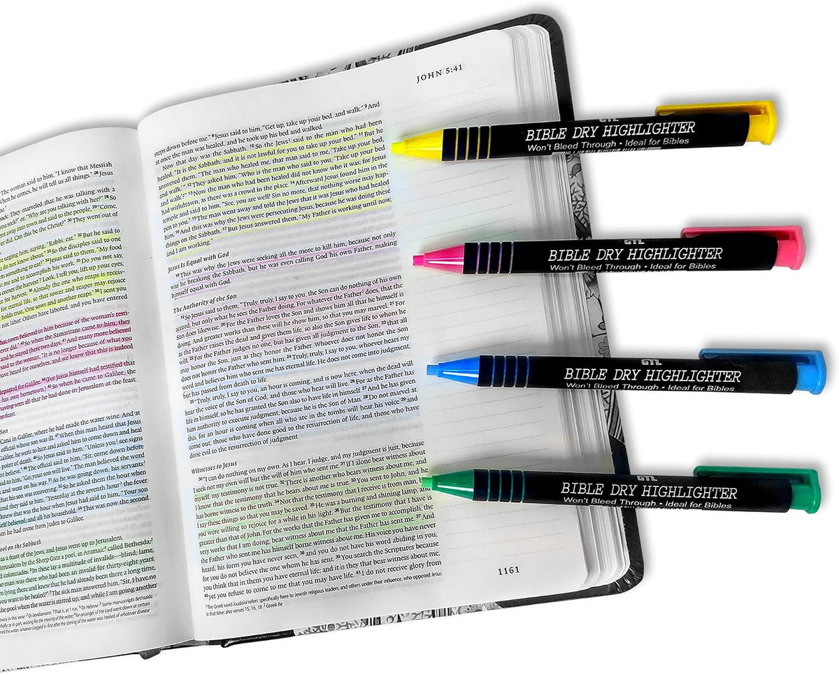 G.T. Luscombe Bible Dry Refill, Colorful Highlighter, No Bleed Through, Study, Journaling