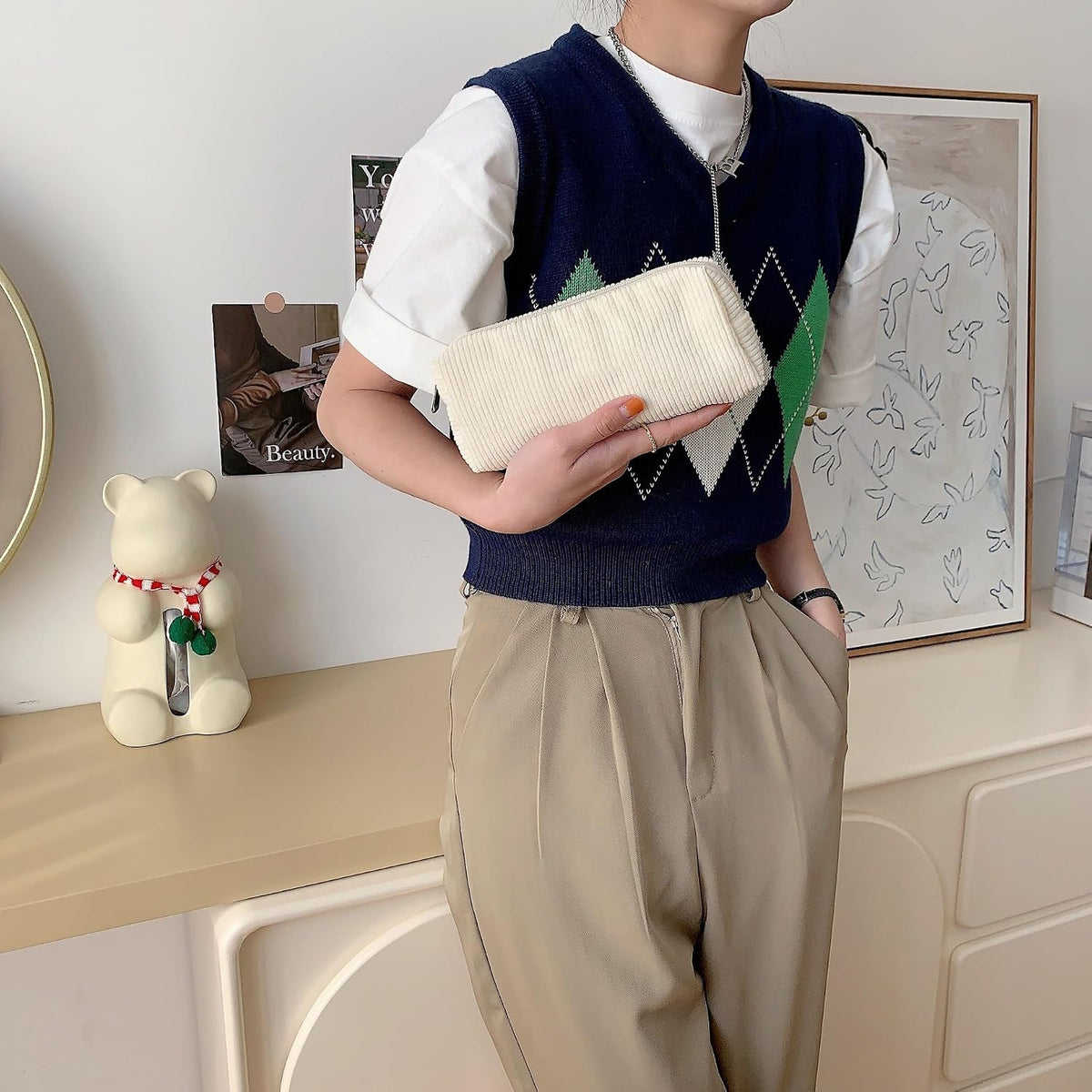 Cute Pencil Case Aesthetic Student Pencil Pouch Coin Pen Pouch Cosmetic Bag Office