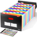 Sooez Accordion File Organizer, 26-Pocket Expanding File Folder Letter Size