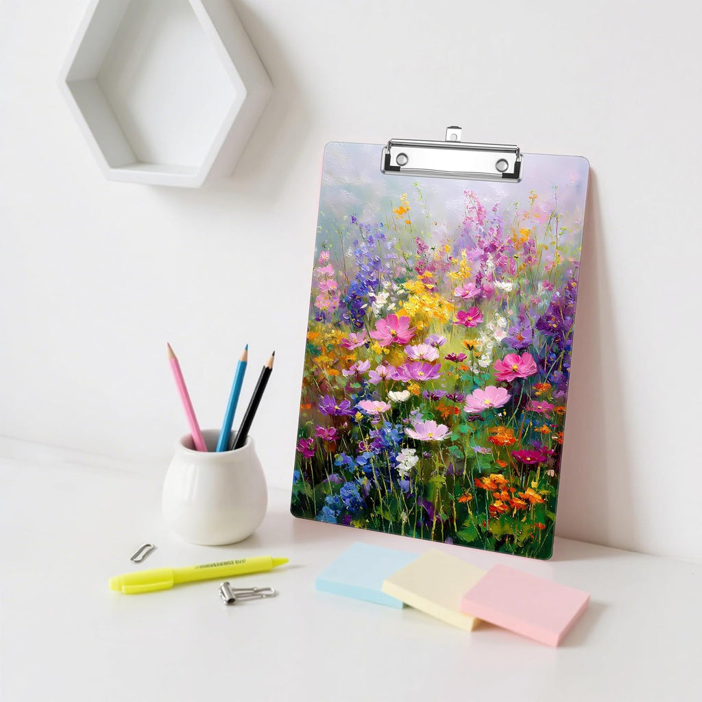 Floral Plastic Clipboards,Decorative Plastic Acrylic Clipboard for Teacher Social Worker