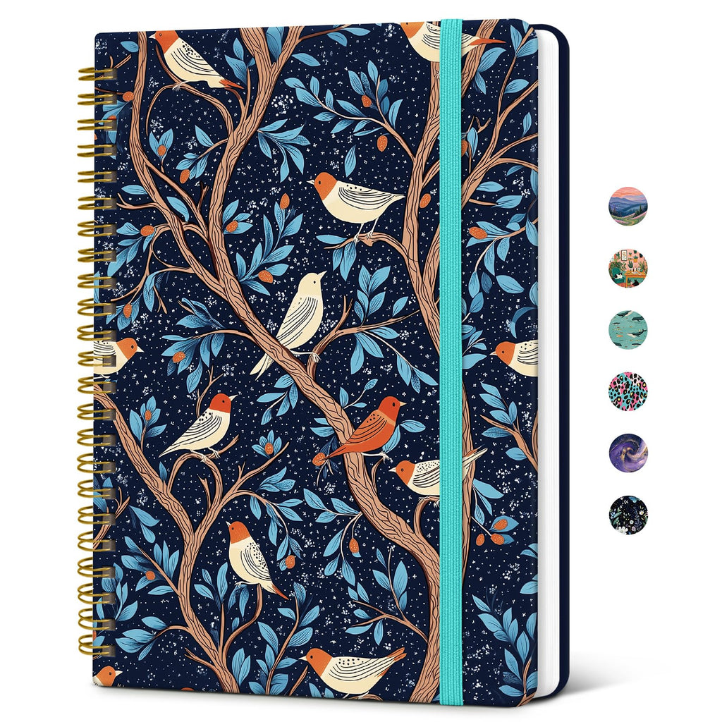 Taja Pretty Journal for Women, A5 Spiral Notebook, Hardcover College Ruled Journal
