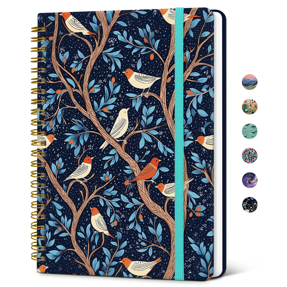 Taja Pretty Journal for Women, A5 Spiral Notebook, Hardcover College Ruled Journal