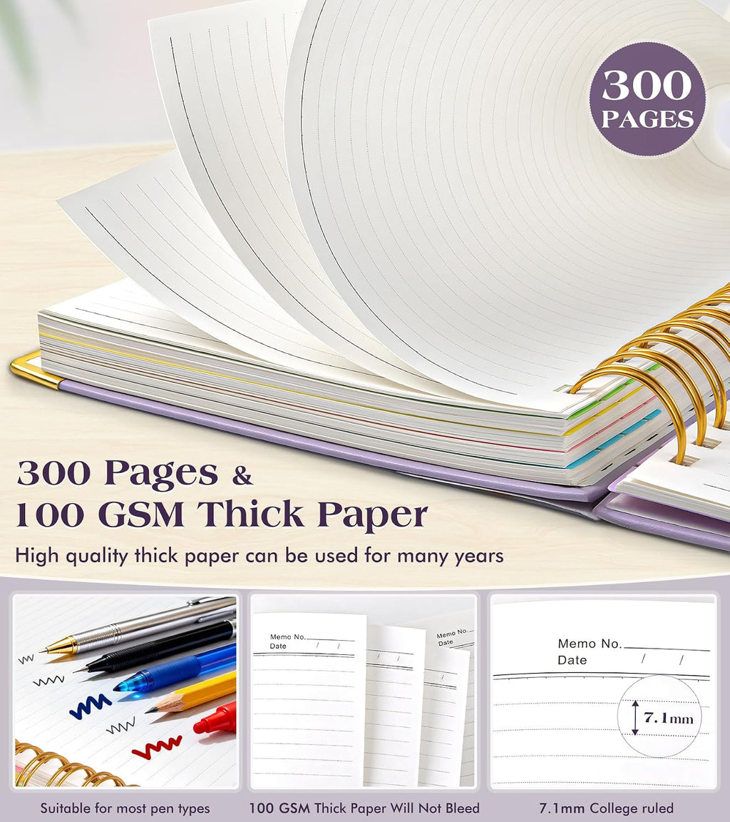 Spiral Notebook Journal with Removable Dividers Tabs