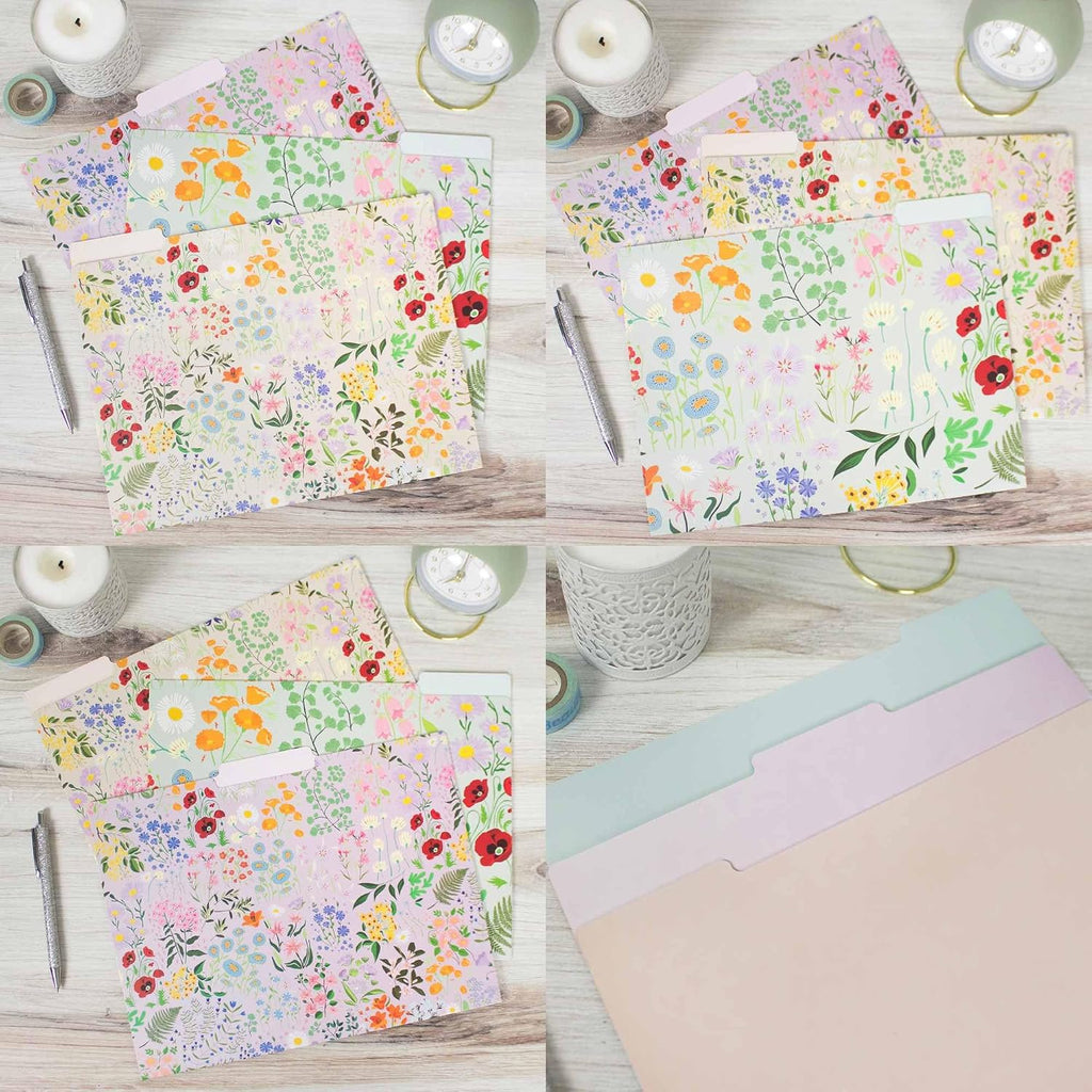 bloom daily planners Decorative File Folders - Set of Six Letter Size (8.5” x 11”)