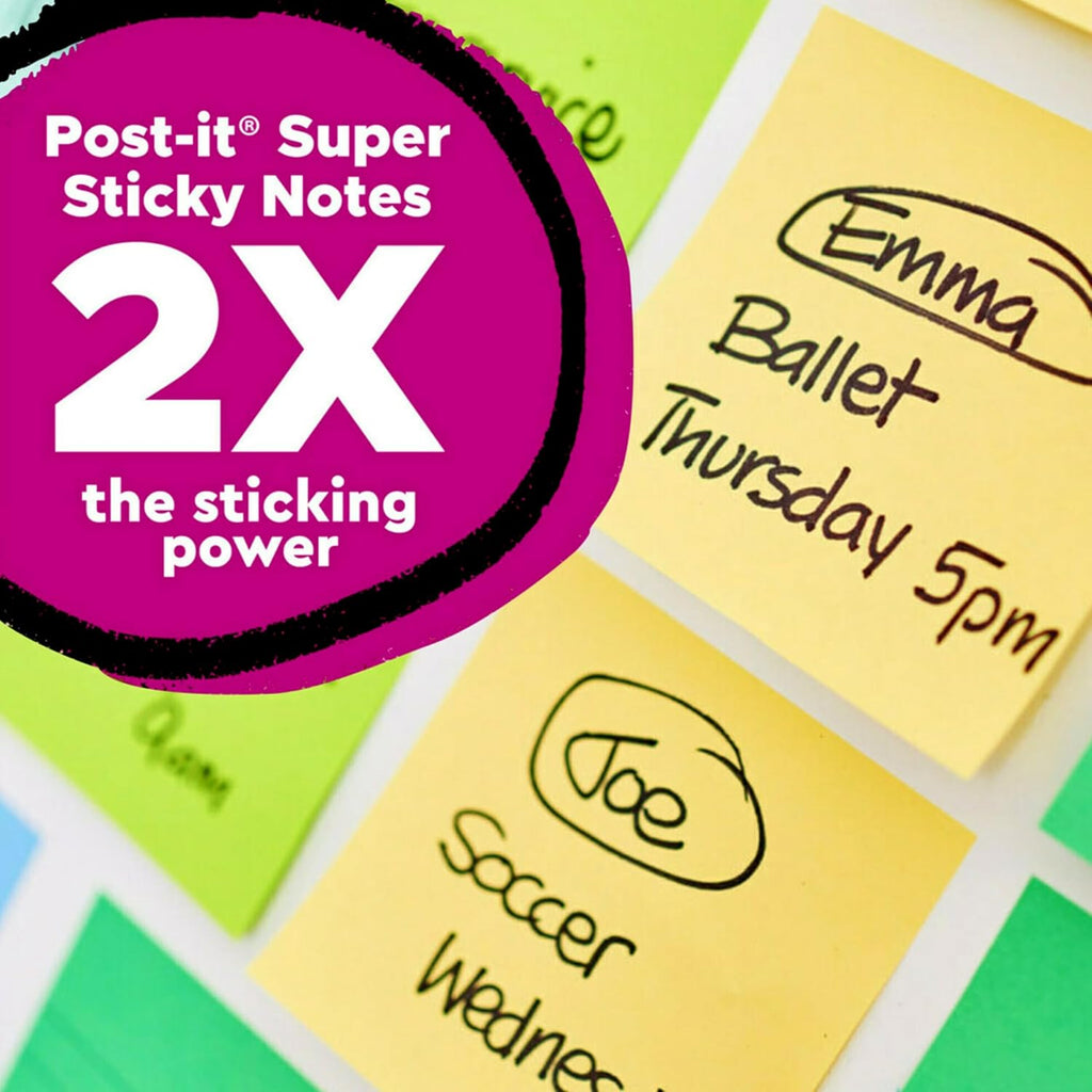 Post-it 100% Recycled Super Sticky Notes, 3 x 3 in, Canary Yellow, 12 Pads