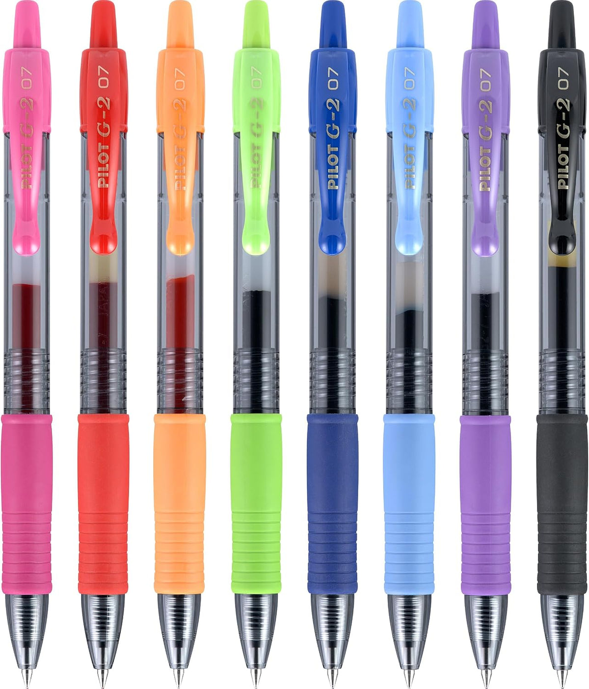 PILOT G2 Premium Gel Ink Pens, Fine Point 0.7mm, Assorted Inks, 8 Count