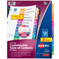 Avery Table of Contents Dividers, 12-Tab, Multicolor, 3 Sets